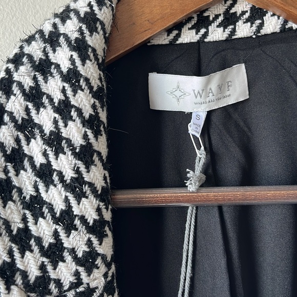 WAYF cropped houndstooth blazer size S - Picture 2 of 4